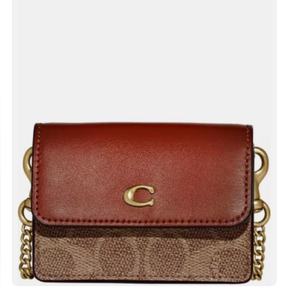 Coach Essential half flap card case like new